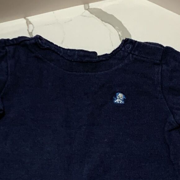 OLD NAVY | Boys Navy Blue Warm Romper Jumper Embroidered Dog - Picture 3 of 7